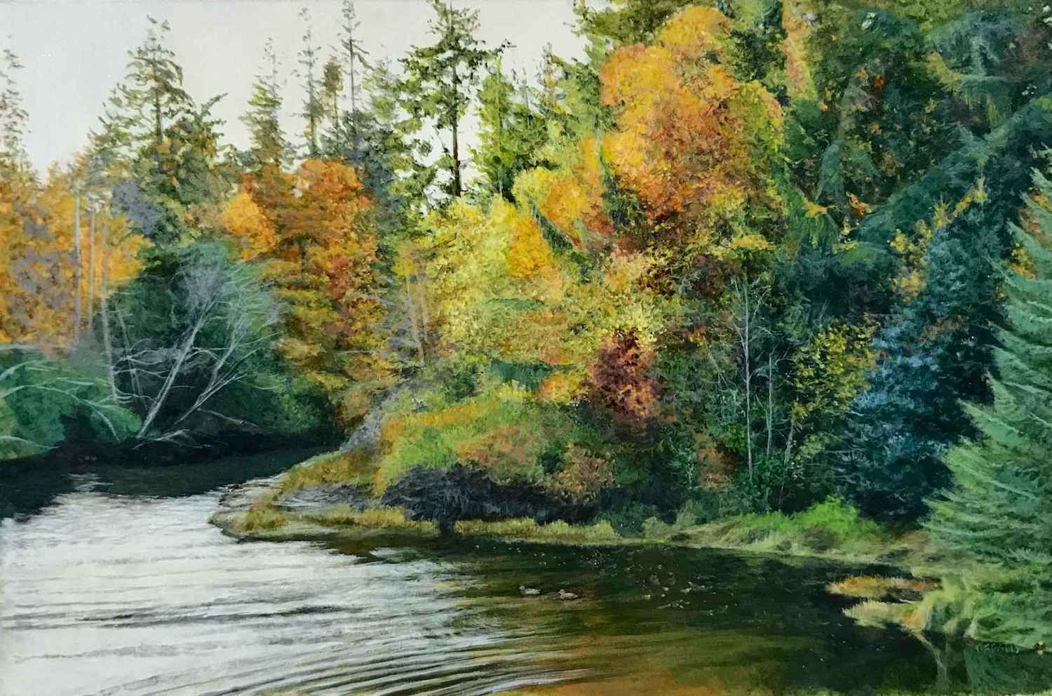 Ducks On the Water - Miniature