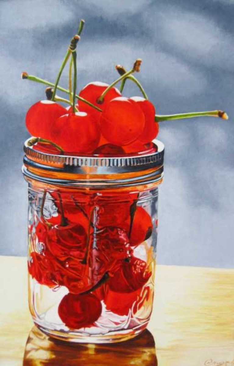 Sour Cherries in a Jam Jar