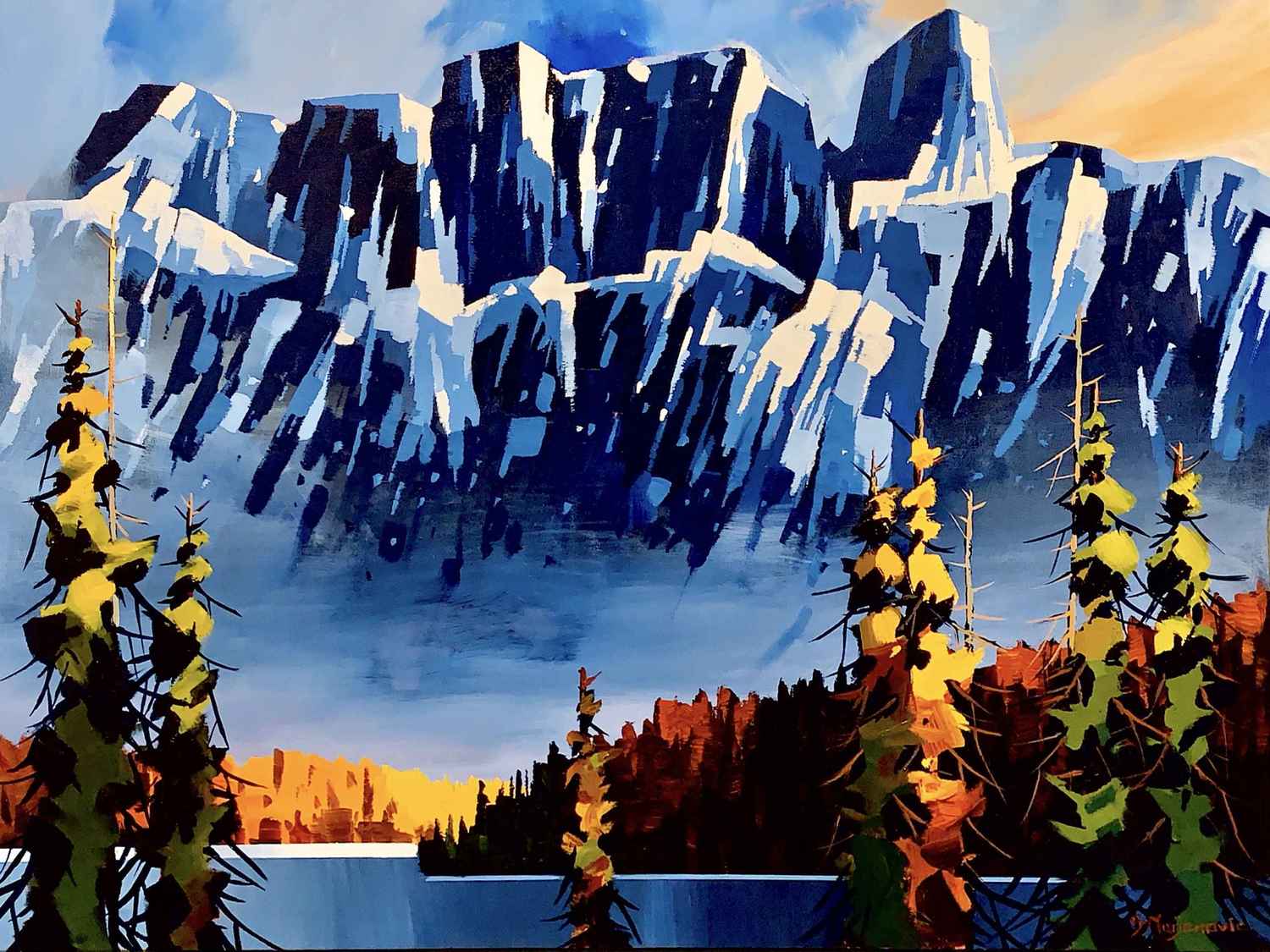 Castle Mt. from Bow River Shores