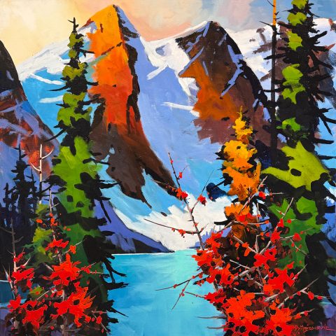 Beneath Moraine Lake Peaks