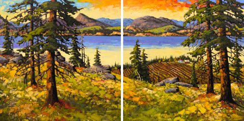 Above the Vines (Diptych)