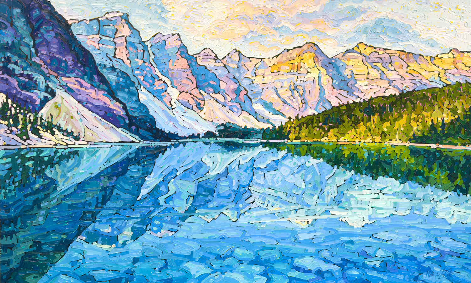 Sunrise Reflections Over Moraine Lake